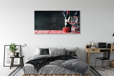 Leinwandbilder Weingläser Herz aus Glas