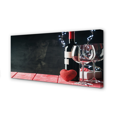 Leinwandbilder Weingläser Herz aus Glas