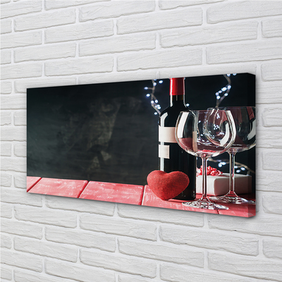 Leinwandbilder Weingläser Herz aus Glas