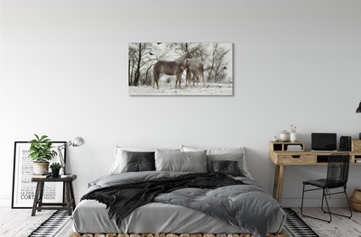 Leinwandbilder Unicorns Winterwald