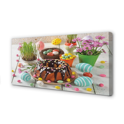 Leinwandbilder Blumen Kuchen Eier