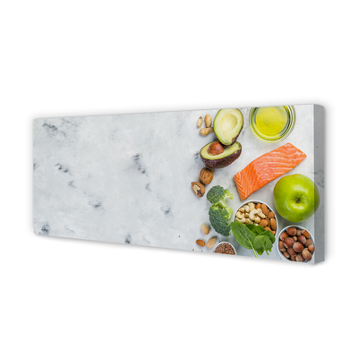 Leinwandbilder Lachs Apfel-Nussöl