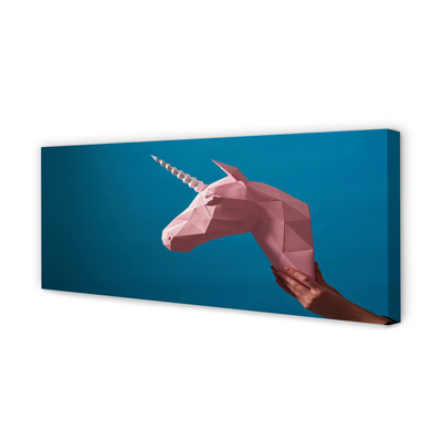 Leinwandbilder Origami Einhorn rosa