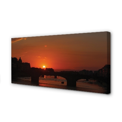 Leinwandbilder Italien Sonnenuntergang Fluss Sonne