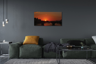 Leinwandbilder Italien Sonnenuntergang Fluss Sonne