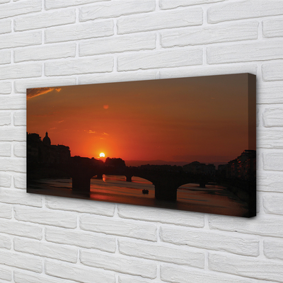 Leinwandbilder Italien Sonnenuntergang Fluss Sonne