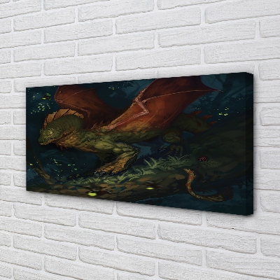 Leinwandbilder grüne Drachen im Wald