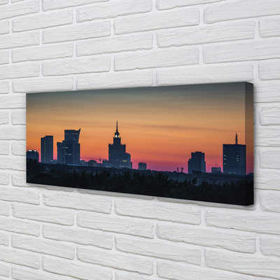 Leinwandbilder Sunset Panorama von Warschau