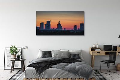 Leinwandbilder Sunset Panorama von Warschau