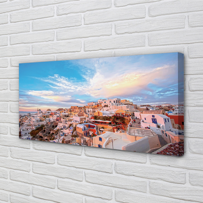 Leinwandbilder Griechenland Panorama Sonnenuntergang Stadt Sonne