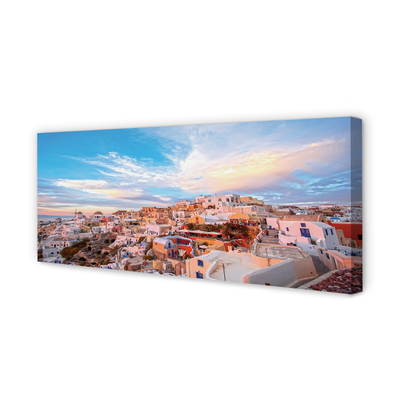 Leinwandbilder Griechenland Panorama Sonnenuntergang Stadt Sonne