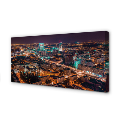 Leinwandbilder Warschau Stadtnachtansicht