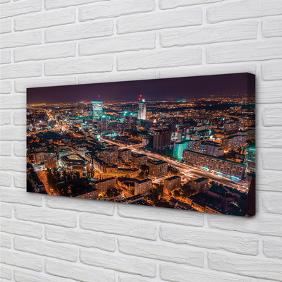 Leinwandbilder Warschau Stadtnachtansicht