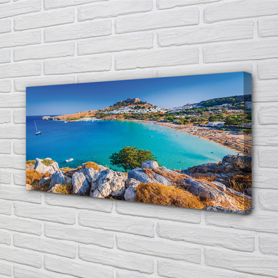 Leinwandbilder Panorama der Strand Küste von Griechenland