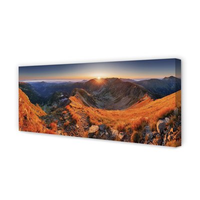 Leinwandbilder Sonnenuntergang Bergsonne