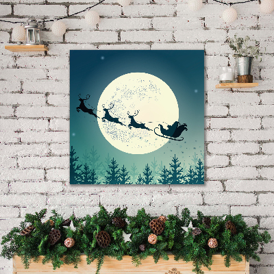Canvas Kunstdruck Weihnachtsmann Schlitten Weihnachten