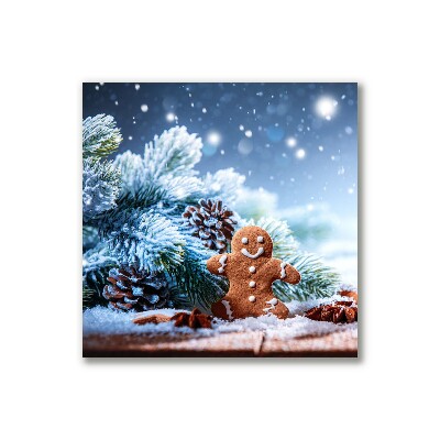 Canvas Kunstdruck Lebkuchen Weihnachtsferien Schnee