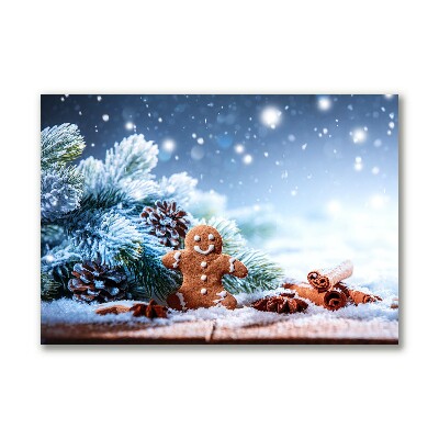 Canvas Kunstdruck Lebkuchen Weihnachtsferien Schnee