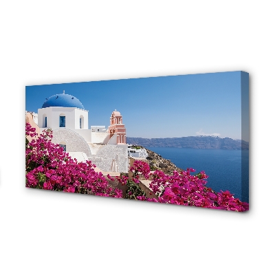 Leinwandbilder Seefahrzeugen Griechenland Blumen