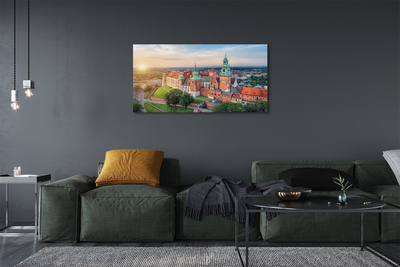 Leinwandbilder Krakow Schloss Sonnenaufgang Panorama