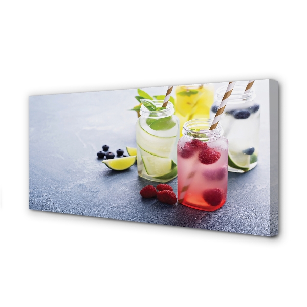 Leinwandbilder Raspberry Lemon Lime Cocktail