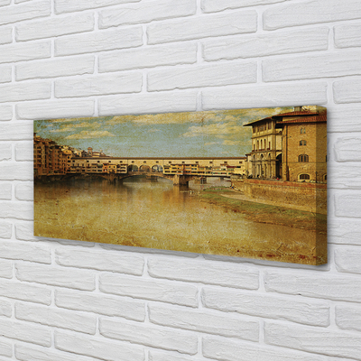 Leinwandbilder Gebäude Italien Fluss-Brücken