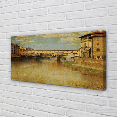 Leinwandbilder Gebäude Italien Fluss-Brücken