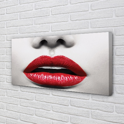 Leinwandbilder Rote Lippen Frau Nase