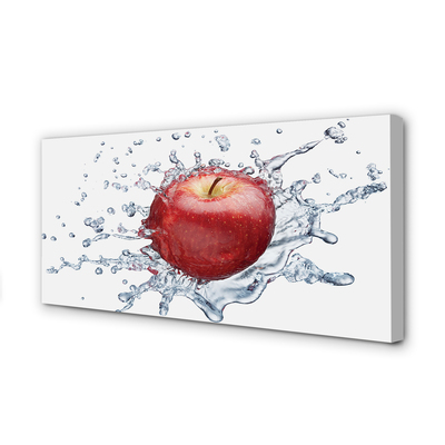 Leinwandbilder roter Apfel in Wasser