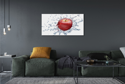 Leinwandbilder roter Apfel in Wasser