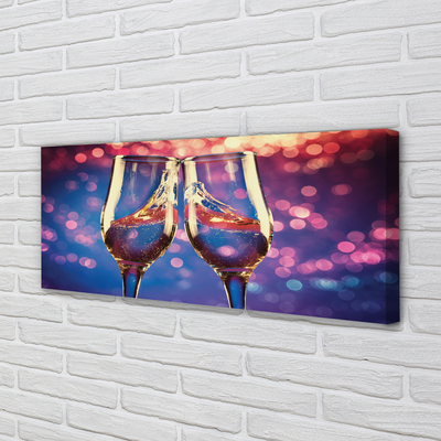 Leinwandbilder Gläser Champagner farbigen Hintergrund