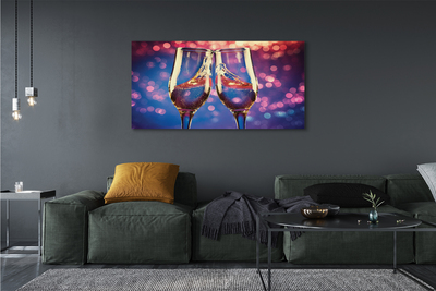 Leinwandbilder Gläser Champagner farbigen Hintergrund