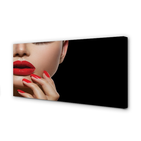 Leinwandbilder Frau mit den roten Lippen und Nägel