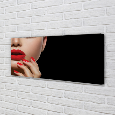 Leinwandbilder Frau mit den roten Lippen und Nägel