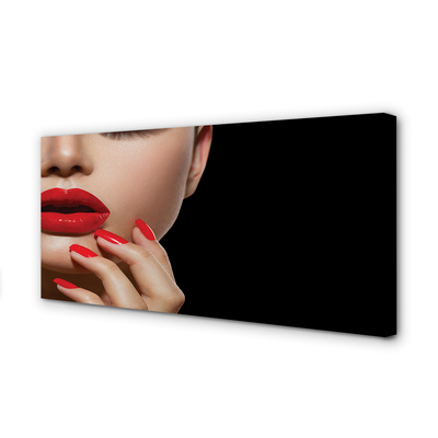 Leinwandbilder Frau mit den roten Lippen und Nägel