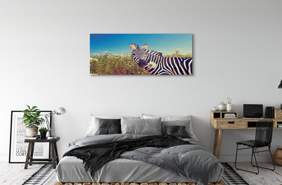Leinwandbilder Zebra Blumen
