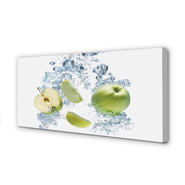 Leinwandbilder Apfel Wasser in Scheiben geschnitten