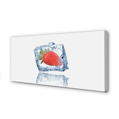 Leinwandbilder Strawberry Eiswürfel