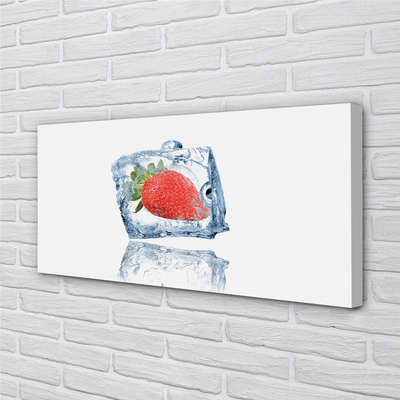 Leinwandbilder Strawberry Eiswürfel