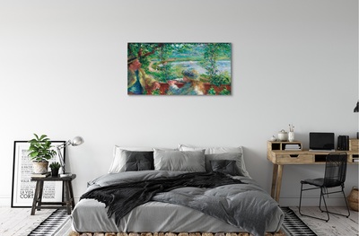 Leinwandbilder Kunst Treffen in der Nähe von See