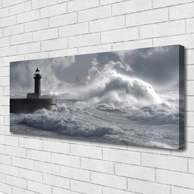Canvas Kunstdruck Leuchtturm See Meer Natur
