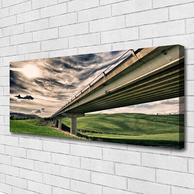 Canvas Kunstdruck Autobahn Brücke Tal Architektur