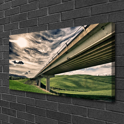 Canvas Kunstdruck Autobahn Brücke Tal Architektur