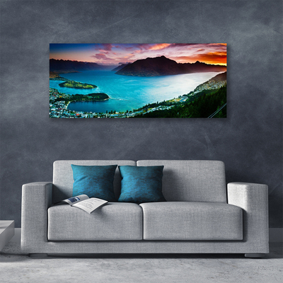 Canvas Kunstdruck Fjord Halbinsel Berge Landschaft