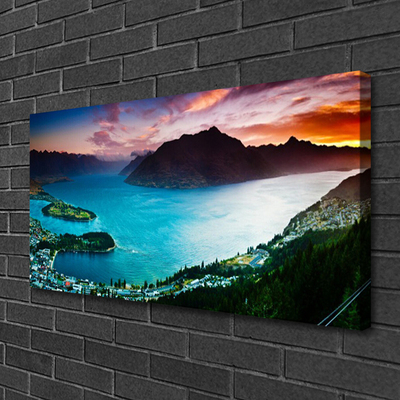 Canvas Kunstdruck Fjord Halbinsel Berge Landschaft