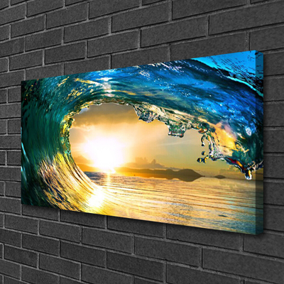 Canvas Kunstdruck Welle Meer Sonnenuntergang Natur