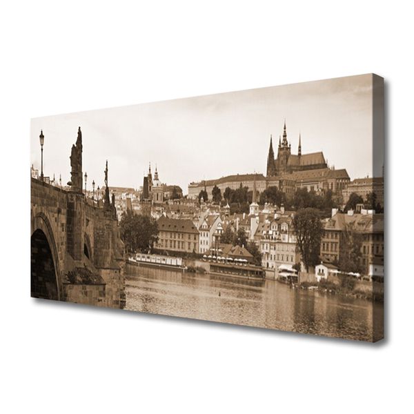 Canvas Kunstdruck Prag Brücke Landschaft