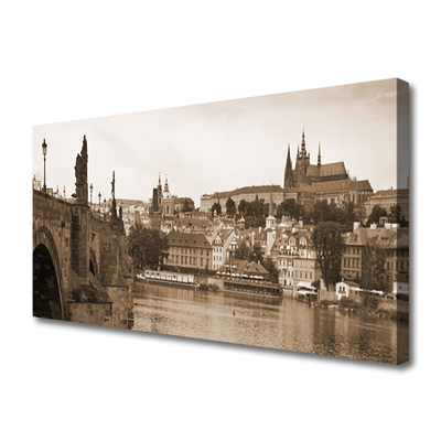 Canvas Kunstdruck Prag Brücke Landschaft