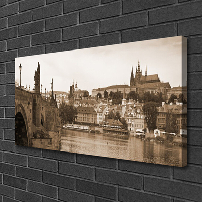 Canvas Kunstdruck Prag Brücke Landschaft