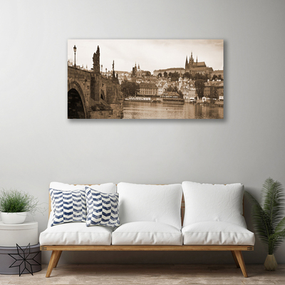 Canvas Kunstdruck Prag Brücke Landschaft
